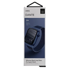 Заредете изображение във визуализатора на галерията – UNIQ pasek Dante Apple Watch Series 4/5/6/7/8/SE/SE2 42/44/45mm Stainless Steel niebieski/marine blue

