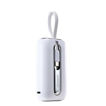 Заредете изображение във визуализатора на галерията – Joyroom powerbank 10000mAh Colorful Series 22.5W with 2 built-in USB C and Lightning cables white (JR-L012)

