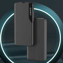 Заредете изображение във визуализатора на галерията – Eco Leather View Case cover for Samsung Galaxy A54 5G with a flip stand black

