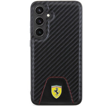 Заредете изображение във визуализатора на галерията – Original FERRARI hardcase Carbon Stitched Bottom FEHCS24MN3PUK for Samsung Galaxy  S24 Plus Black

