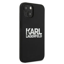 Заредете изображение във визуализатора на галерията – Karl Lagerfeld KLHCP13SSLKLRBK iPhone 13 mini 5,4" Silicone Stack Logo czarny/black
