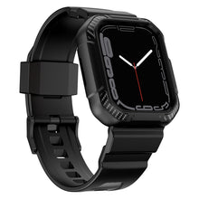 Заредете изображение във визуализатора на галерията – Kingxbar CYF106 2in1 Armored Case for Apple Watch SE, 8, 7, 6, 5, 4, 3, 2, 1 (41, 40, 38 mm) with strap black
