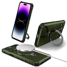 Заредете изображение във визуализатора на галерията – Tel Protect Armor Magsafe Metal Ring Case for Iphone 15 Pro green
