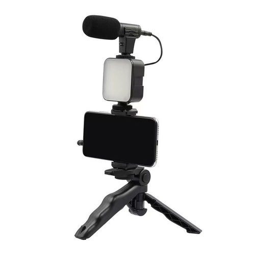 Combo selfie with tripod for live broadcast with LED flash and micro and remote control AY-49