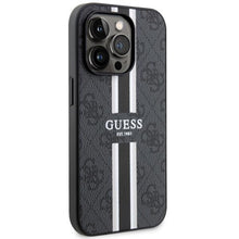 Заредете изображение във визуализатора на галерията – Guess GUHMP14LP4RPSK iPhone 14 Pro 6.1" black/black hardcase 4G Printed Stripes MagSafe
