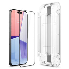 Заредете изображение във визуализатора на галерията – TEMPERED GLASS Spigen GLAS.TR "EZ FIT" FC IPHONE 15 PRO BLACK

