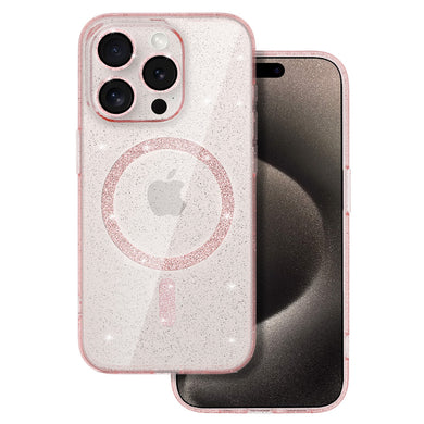 Glitter Magsafe Case for Iphone 12 Pro Max pink clear