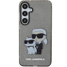 Заредете изображение във визуализатора на галерията – Original Pouch KARL LAGERFELD hardcase Glitter Karl&amp;Choupette KLHCS24MHNKCTGK for Samsung Galaxy S24 Plus black
