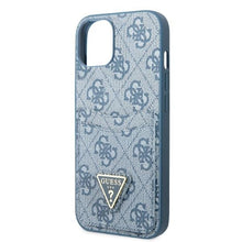 Заредете изображение във визуализатора на галерията – Guess GUHCP13MP4TPB iPhone 13 6.1" blue/blue hardcase 4G Triangle Logo Cardslot
