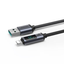 Заредете изображение във визуализатора на галерията – Lightning cable - USB A 2.4A 1.2m with LED display Joyroom S-AL012A16 - black

