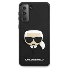 Заредете изображение във визуализатора на галерията – Оригинален гръб Karl Lagerfeld за samsung s21 plus (3d rubber karl`s head / black) - TopMag
