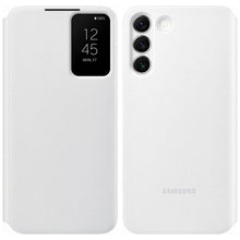 Заредете изображение във визуализатора на галерията – Samsung Smart Clear View Standing Cover Case Antibacterial Smart Flip Case Samsung Galaxy S22 + (S22 Plus) White (EF-ZS906CWEGEE)
