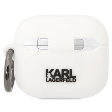 Заредете изображение във визуализатора на галерията – Karl Lagerfeld KLACA3SILKCW AirPods 3 cover white/white Silicone Karl &amp; Choupette
