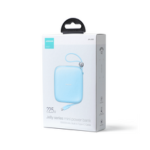 Заредете изображение във визуализатора на галерията – Joyroom power bank 10000mAh Jelly Series 22.5W with built-in USB C cable blue (JR-L002)
