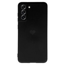 Заредете изображение във визуализатора на галерията – Vennus Silicone Heart Case for Samsung Galaxy S21 FE design 1 black
