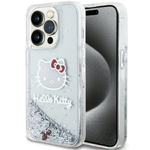 Заредете изображение във визуализатора на галерията – Original Case HELLO KITTY hardcase Liquid Glitter Charms
 Kitty Head HKHCP14XLIKHET for Iphone 14 Pro Max silver
