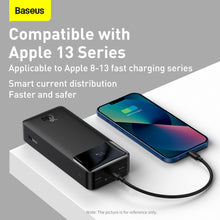 Заредете изображение във визуализатора на галерията – Power Bank BASEUS Bipow Overseas Edition - 30 000mAh LCD Quick Charge PD 20W with cable USB to Micro PPBD050401 black

