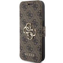 Заредете изображение във визуализатора на галерията – Original Case GUESS book 4G Metal Logo GUBKP15L4GMGBR for Iphone 15 Pro brown
