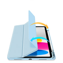 Заредете изображение във визуализатора на галерията – Dux Ducis Toby case for iPad 10.9'' 2022 (10 gen.) cover with space for Apple Pencil stylus smart cover stand blue
