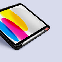 Заредете изображение във визуализатора на галерията – Nillkin Bevel Leather Case for iPad 10.9'' 2022 (10 gen.) smart cover cover with flip stand black
