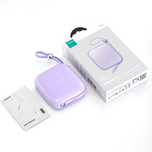 Заредете изображение във визуализатора на галерията – Joyroom powerbank 10000mAh Jelly Series 22.5W with built-in Lightning cable violet (JR-L003)

