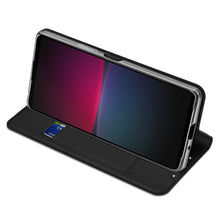 Заредете изображение във визуализатора на галерията – Dux Ducis Skin Pro Case for Sony Xperia 10 V Flip Card Wallet Stand Black
