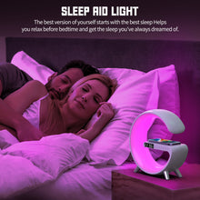 Заредете изображение във визуализатора на галерията – Multifunctional LED RGB lamp with speaker, induction charger, digital clock, alarm clock, bluetooth
