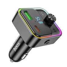 Заредете изображение във визуализатора на галерията – HOCO car charger Bravery PD30W QC3.0 + transmitter FM Bluetooth E81 black
