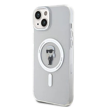 Заредете изображение във визуализатора на галерията – Karl Lagerfeld IML Ikonik MagSafe case for iPhone 15 Plus - transparent

