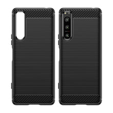 Заредете изображение във визуализатора на галерията – Carbon Case cover for Sony Xperia 5 IV flexible silicone carbon cover black

