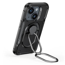 Заредете изображение във визуализатора на галерията – Joyroom Dual Hinge case for iPhone 14 Plus armored case with a stand and a ring holder black
