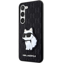 Заредете изображение във визуализатора на галерията – Karl Lagerfeld KLHCS23MSAKLHCPK S23+ S916 hardcase black/black Saffiano Monogram Choupette
