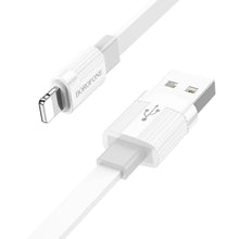 Заредете изображение във визуализатора на галерията – Borofone Cable BX89 Union - USB to Lightning - 2,4A 1 metre white-grey
