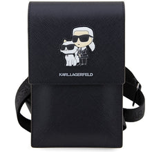 Заредете изображение във визуализатора на галерията – Original KARL LAGERFELD Handbag Saffiano Karl &amp; Choupette KLWBSAKCPMK black
