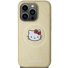 Заредете изображение във визуализатора на галерията – Hello Kitty Leather Kitty Head MagSafe case for iPhone 14 Pro Max - gold
