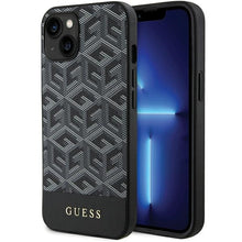 Заредете изображение във визуализатора на галерията – Original Case GUESS hardcase GCube Stripes MagSafe GUHMP15SHGCFSEK for Iphone 13/14/15 black
