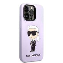 Заредете изображение във визуализатора на галерията – Karl Lagerfeld KLHCP14XSNIKBCU iPhone 14 Pro Max 6.7" hardcase purple/purple Silicone Ikonik
