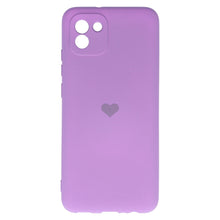 Заредете изображение във визуализатора на галерията – Vennus Silicone Heart Case for Samsung Galaxy A03 design 1 purple
