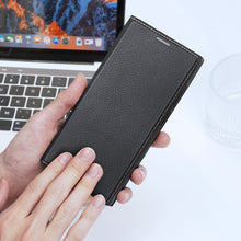 Заредете изображение във визуализатора на галерията – Dux Ducis Skin X2 case Samsung Galaxy S23 Ultra flip case wallet stand black
