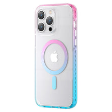 Заредете изображение във визуализатора на галерията – Kingxbar PQY Ice Crystal Series magnetic case for iPhone 14 Pro Max MagSafe pink and blue
