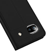 Заредете изображение във визуализатора на галерията – Dux Ducis Skin Pro Case for Google Pixel 7a Flip Card Wallet Stand Black
