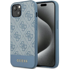 Заредете изображение във визуализатора на галерията – Original Case GUESS hardcase 4G Stripe Collection GUHCP15SG4GLBL for Iphone 13/14/15 blue
