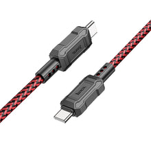 Заредете изображение във визуализатора на галерията – HOCO cable Type C to Type C Power Delivery 60W Leader X94 red
