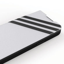 Заредете изображение във визуализатора на галерията – Adidas OR Booklet Case PU iPhone 13 6.1" black/black white 47092
