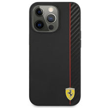 Заредете изображение във визуализатора на галерията – Ferrari FESAXHCP13XBK iPhone 13 Pro Max 6,7" czarny/black hardcase On Track Carbon Stripe
