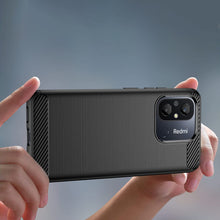 Заредете изображение във визуализатора на галерията – Carbon Case for Xiaomi Redmi 11A / Poco C55 / Redmi 12C Flexible Silicone Carbon Cover Black
