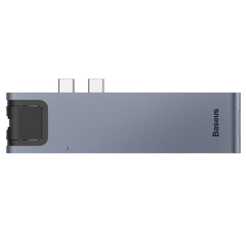 BASEUS HUB Type-C to 2x USB 3.0 + RJ45 + HDMI 4K + PD + MicroSD / SD + Thunderbolt 3 MacBook Pro CAHUB-L0G