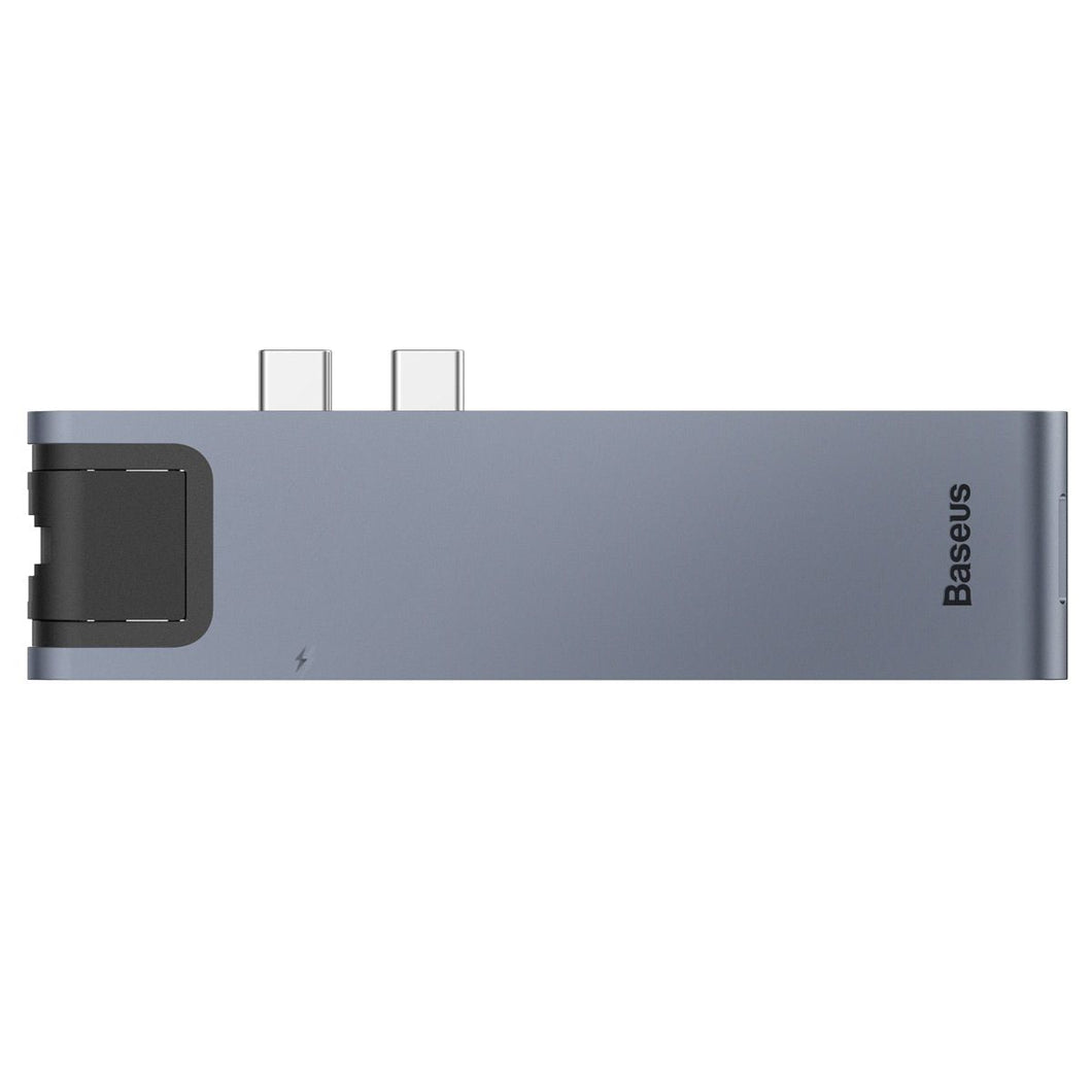 BASEUS HUB Type-C to 2x USB 3.0 + RJ45 + HDMI 4K + PD + MicroSD / SD + Thunderbolt 3 MacBook Pro CAHUB-L0G
