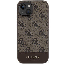 Заредете изображение във визуализатора на галерията – Original Case GUESS hardcase 4G Stripe Collection GUHCP15SG4GLBR for Iphone 13/14/15 brown
