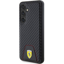Заредете изображение във визуализатора на галерията – Original FERRARI hardcase Carbon Stitched Bottom FEHCS24SN3PUK for Samsung Galaxy  S24 Black
